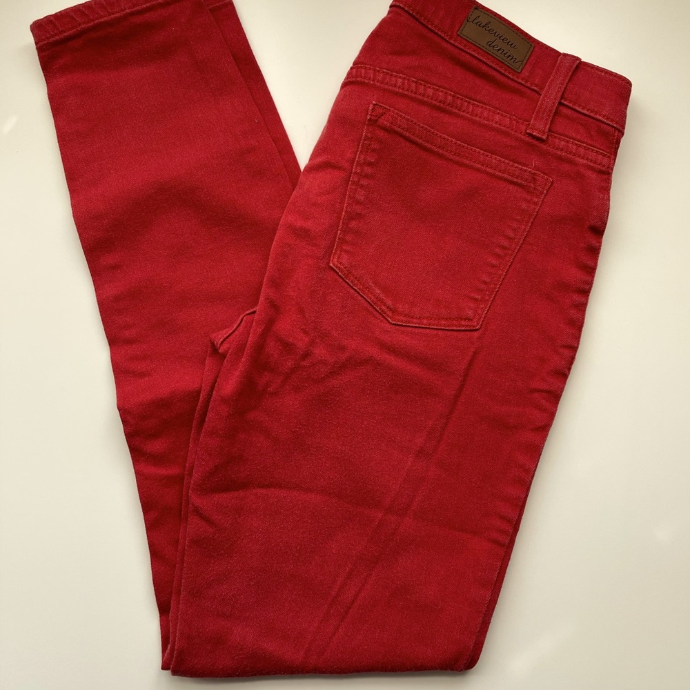 Lakeview Denim red skinny jeans